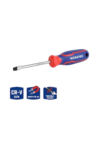 Workpro Wp221016 5.5x100mm Cr-v Manyetik Profesyonel Düz Tornavida Fr Wp221016
