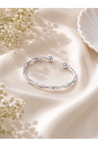 Twist Silver Açık Uçlu Bileklik Gümüş