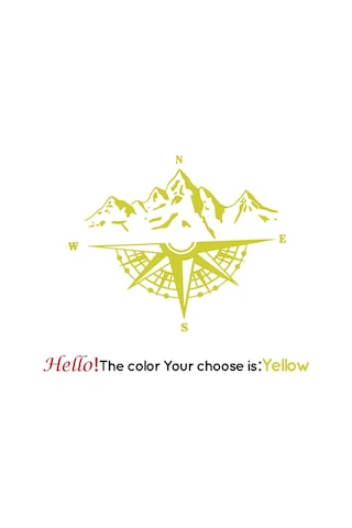 Sarı-m 28 Cm X 34 Cm-yansıtıcı Renk Dağ Pusula Araba Sticker Van Camper Için Vücut Yan Vinil Çıkartması Rv Otomatik Aya