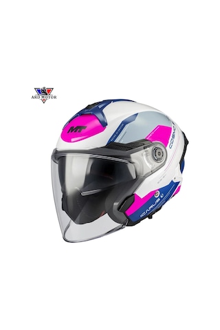 Cosmo Sv A8 Parlak Güneş Vizörlü Yarım Kask Pembe