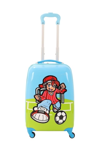 Mçs V307 Abs Çocuk Valiz-mavi-futbol Baskı