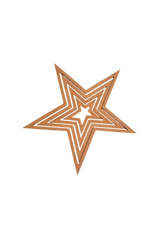 4'lü Yildiz Ham Mdf, 8mm Kalınlık, 30 Cm Kasnak, Boyanabilir Vidasız Kasnak, Makrome Halkası