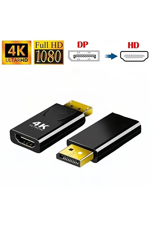 4k Full Hd Adaptör Displayport To Hdmı Adaptor Çevirici Dönüştürücü Adaptör Display Port Dönüştürücü 10mm