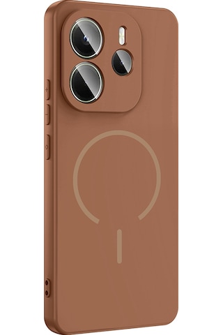 Redmi Note 14 4g Kılıf M-safe Şarj Özellikli Mkst Meta Kapak - Mürdüm Mürdüm