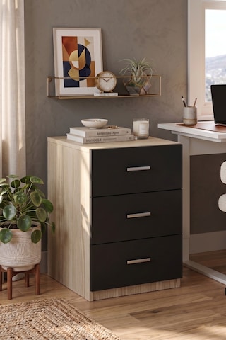 Yurudesign Vario C Ofis 3 Lü Keson Meşe-Siyah