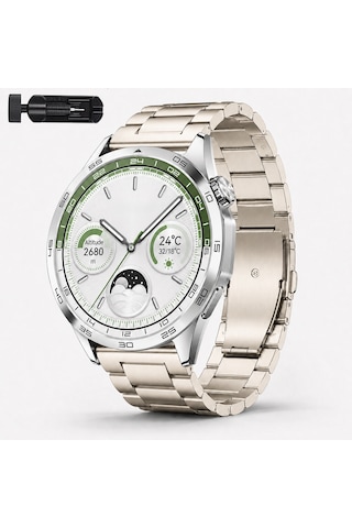 Huawei Watch Gt4 46mm İle Uyumlu Katlanır Klipsli Paslanmaz Çelik Saat Kordonu