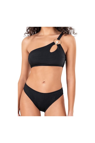 Endeep Kadın Cut Out Detaylı Dokulu Siyah Bikini Takımı