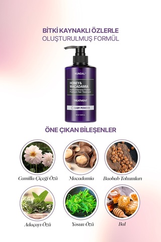 Yoğun Nemlendirici Ve Besleyici Saç Kremi Kundal Honey&macadamia Protein Treatment 500ml Baby Powder