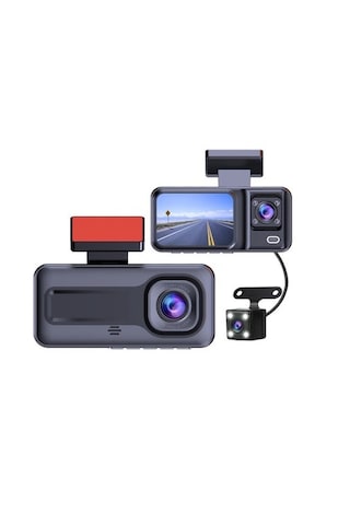 H98 Full Hd 1080p Wi-fi Full Hd 3 Kameralı Araç Içi Kamera Araba Güvenlik Kamerası Gece Görüşü Ön Geri İç Kayıt Ir Led