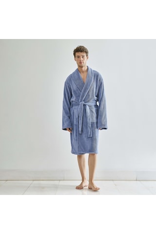 Linens Soft Pamuk Bornoz Mavi S Koyu Mavi