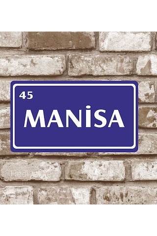 Kişiye Özel Metal Plaka Manisa 45 Retro Poster (29X15)