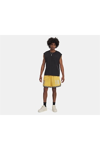 Under Armour Courtside Hoops Short Erkek Basketbol Şortu 1390120-773 Sarı Sarı