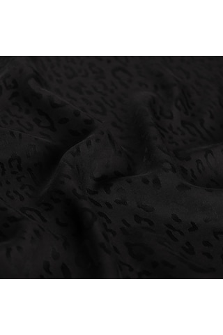 İpekevi Monogram Şal - Leopar Desenli - Siyah Siyah