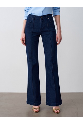 Dilvin 72309 Dikiş Detaylı Flare Jean-lacivert
