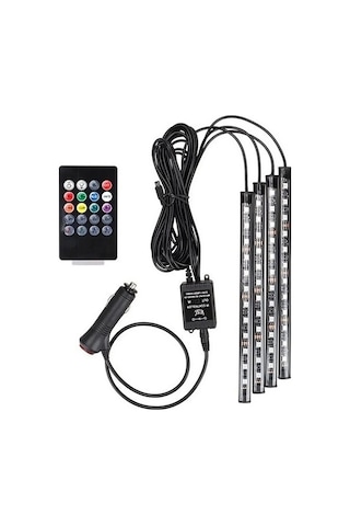 Ayak Altı Aydınlatma Led Araç Içi Sese Duyarlı Rgb Led Kumandalı
