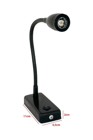 Shuıvan Led Okuma Lambası Günışığı 12v 3w Uzun - Siyah-1182