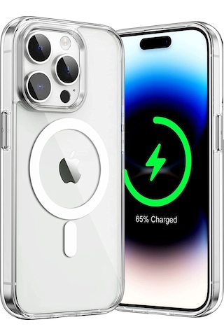 Apple Uyumlu iPhone 14 Pro Kılıf Magsafe Kablosuz Şarj Destekli Şeffaf Silikon Kılıf