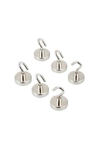 Ay Magnet 6 Adet 25mm Kanca Mıknatıs - Güçlü Neodyum Mıknatıs N35