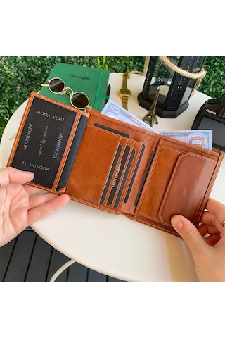 Modica Eretna - Hakiki Deri Bozuk Para Bölmeli Erkek Cüzdan