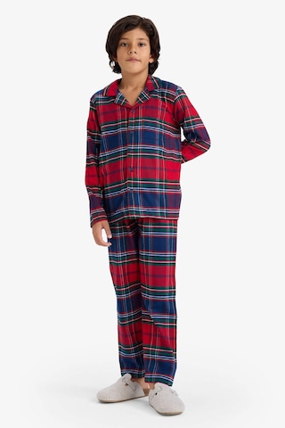 Defacto Erkek Çocuk Pijama Takımı Flanel Uzun Kollu Üst Uzun Alt F0983a825wnrd286 Kırmızı-rd286