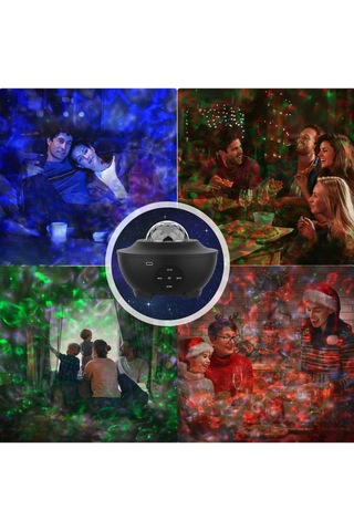 Yıldızlı Gökyüzü Projektörü Uzaktan Kumandalı Çocuklara Özel Şarjlı