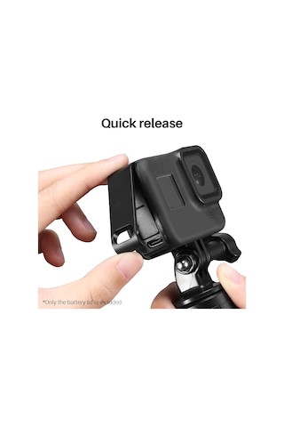 Jeemson Gopro Hero 8 Black Kamera Pil Kapak, Pil Sabitleyici Sponge, Şarj/mikrofon Deligi İle Dayanıklı Plastik Pil Bölmesi Kapaklığı Gümüş