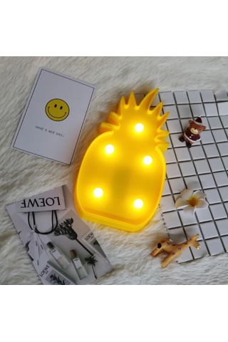 Led Işıklı Ananas Gece Lambası Dekoratif Led Aydınlatma Çok Renkli