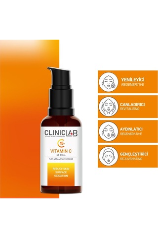 Cliniclab %15 Cilt Aydınlatıcı ve Yenileyici Vitamin C Serum 30 ML