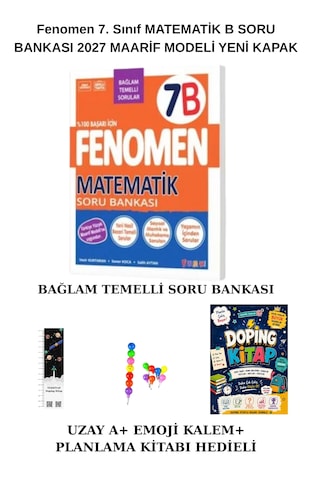Fenomen 7. Sınıf Matematik B Bağlam Temelli Sb. Planlama Kitabı + Emoj K+uzay A 2027 Maarif M. Yeni Kapak