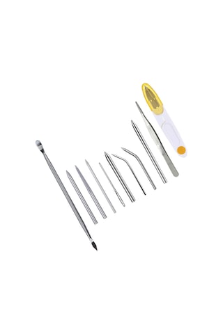 Suntek Paslanmaz Çelik Paracord Dikiş İğne 12-adet-gümüş 12 Adet Gümüş