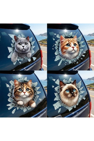 Fulcar Kedi Tasarımlı Araç Stickerı Bronz