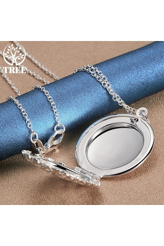 925 Ayar Gümüş Fotoğraf Çerçevesi Kolye Kolye Takı
