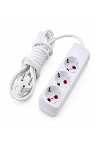 Piramit 3'lü Topraklı Grup Priz Uzatma Kablosu 220v 16a 3x1mm 2 M