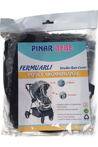 Pınar Bebe Travel Sistem Lüx Bebek Arabası Yağmurluğu Bebeciden Şeffaf