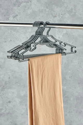 6'lı Kristal Desenli Askı Seti Şık Gri, Beyaz Ve Kahve Renk , Dayanıklı Kıyafet Askıları Antrasit