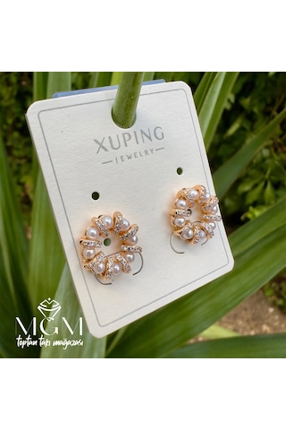 Xuping Taşlı İnci Detaylı Küpe - Kp00206 Diğer
