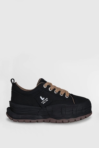 Lufian Zeta Siyah Hakiki Deri Kadın Sneaker Ayakkabı Siyah