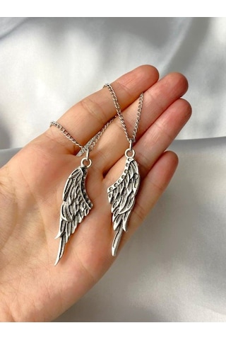 Sevgili Ve Arkadaşlık - İkili Gotik Kanat Kolyesi Best Friends Bf Çok REnkli