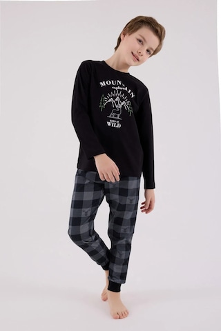 Arnetta Erkek Çocuk Uzun Kol Pijama Takımı 3501-2 Siyah