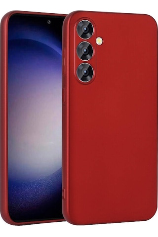 Ardemix Galaxy Uyumlu S24 Uyumlu Premier Silikon Kılıf-kırmızı Kirmizi