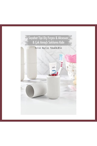 Storeşahin Beyaz Seyahat Tipi Diş Fırçası & Aksesuar Kutusu & Çok Amaçlı Saklama Kabı Shn0720