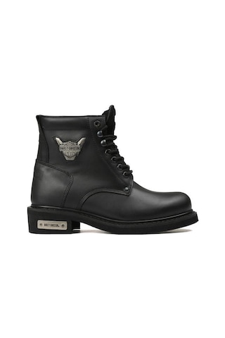 Harley Davidson Gibson Hakiki Deri Unisex Bot Siyah