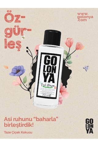 Golonya Taze Çiçek Kokulu Cam Şişe Kolonya 250 ML