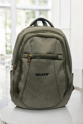 Haki Kanvas Kumaş 15,6 İnç Laptop -okul Sırt Çantası Renkli Çok Renkli