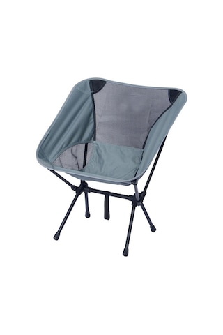 Küçük Açık Kamp Eğlence Plajı Portatif Katlanır Sandalye Gri Mavi