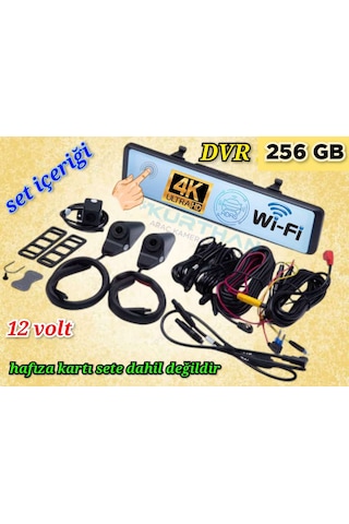 4 Kameralı 11.26'' Dokunmatik Dvr Ayna Monitör 256 Gb 12 Volt Adas-bsd Wifi