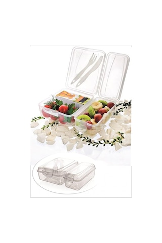 Takeaway Ergonomik Asorti Çatal Bıçaklı Pratik Yoğurt Saklama Kabı 5570 Çok Renkli