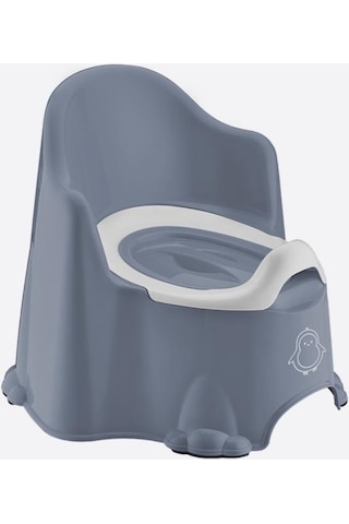Flosoft Lazımlık, Kaydırmaz Tabanlı Kapaklı Taşınabilir Çocuk Bebek Tuvalet Eğitimi Oturağı Mavi
