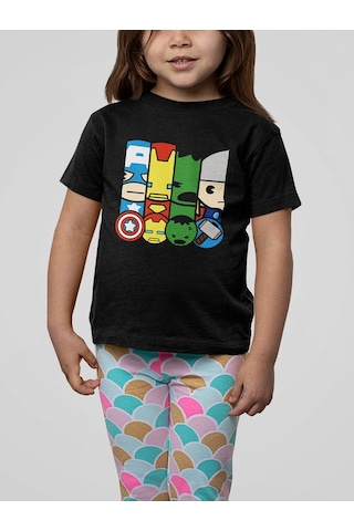 Sevbano Kaptan Amerika, Ironman, Hulk, Thor Baskılı Unisex Avengers Yenil Siyah
