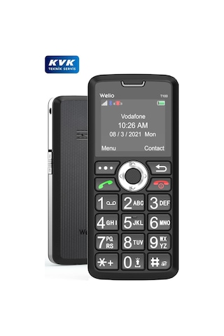 Wkey T100 Gümüş Tuşlu Cep Telefonu Kamerasız Asker Telefonu Yaşlı Cep Telefonu Kvk Garantili